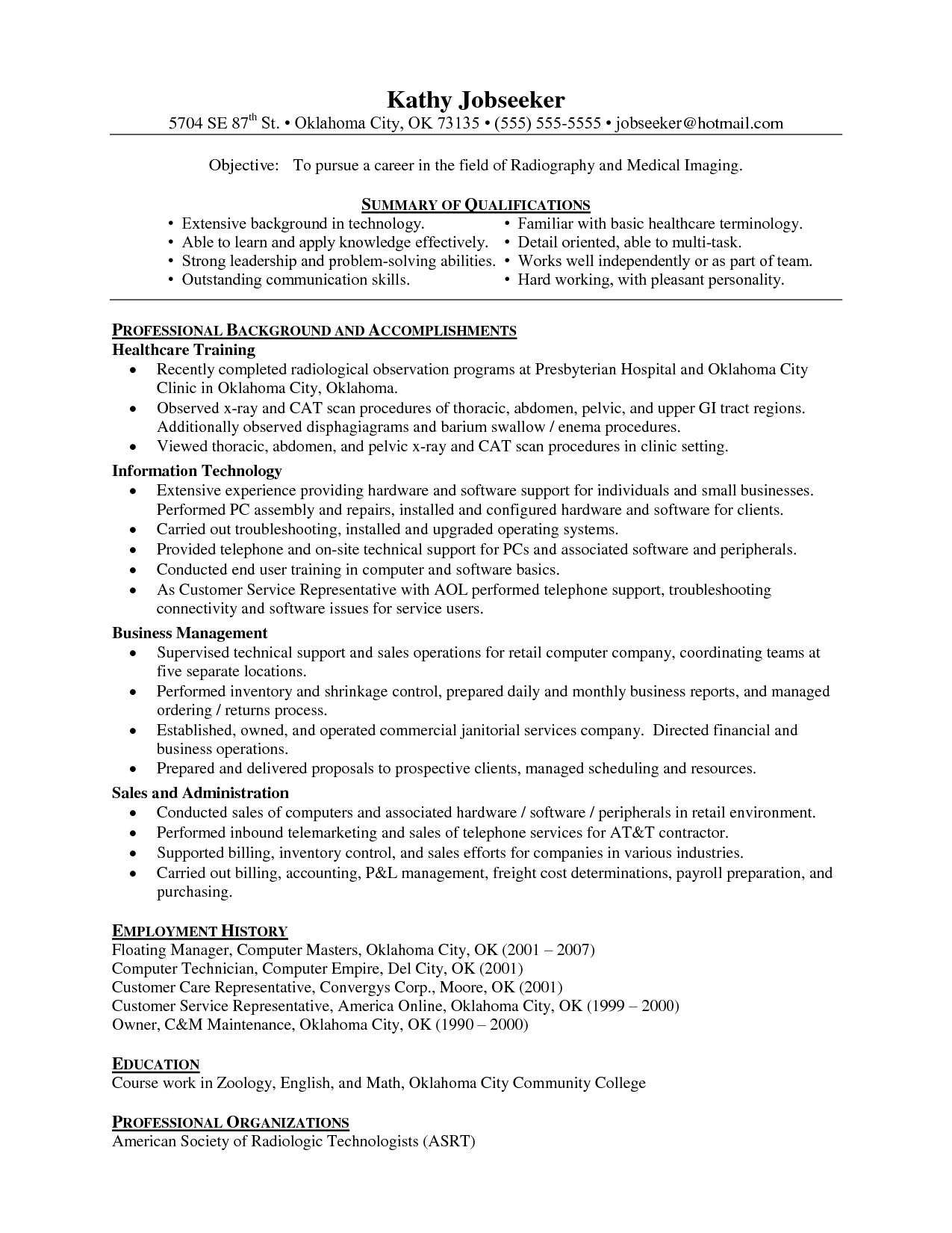 X Ray Technician Resume Format Professional Resume Writing inside sizing 1275 X 1650