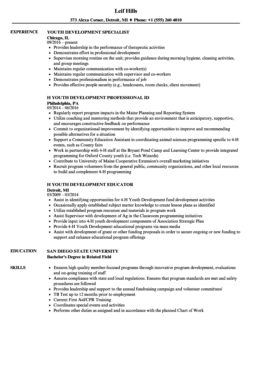 Youth Development Resume Samples Velvet Jobs intended for sizing 860 X 1240