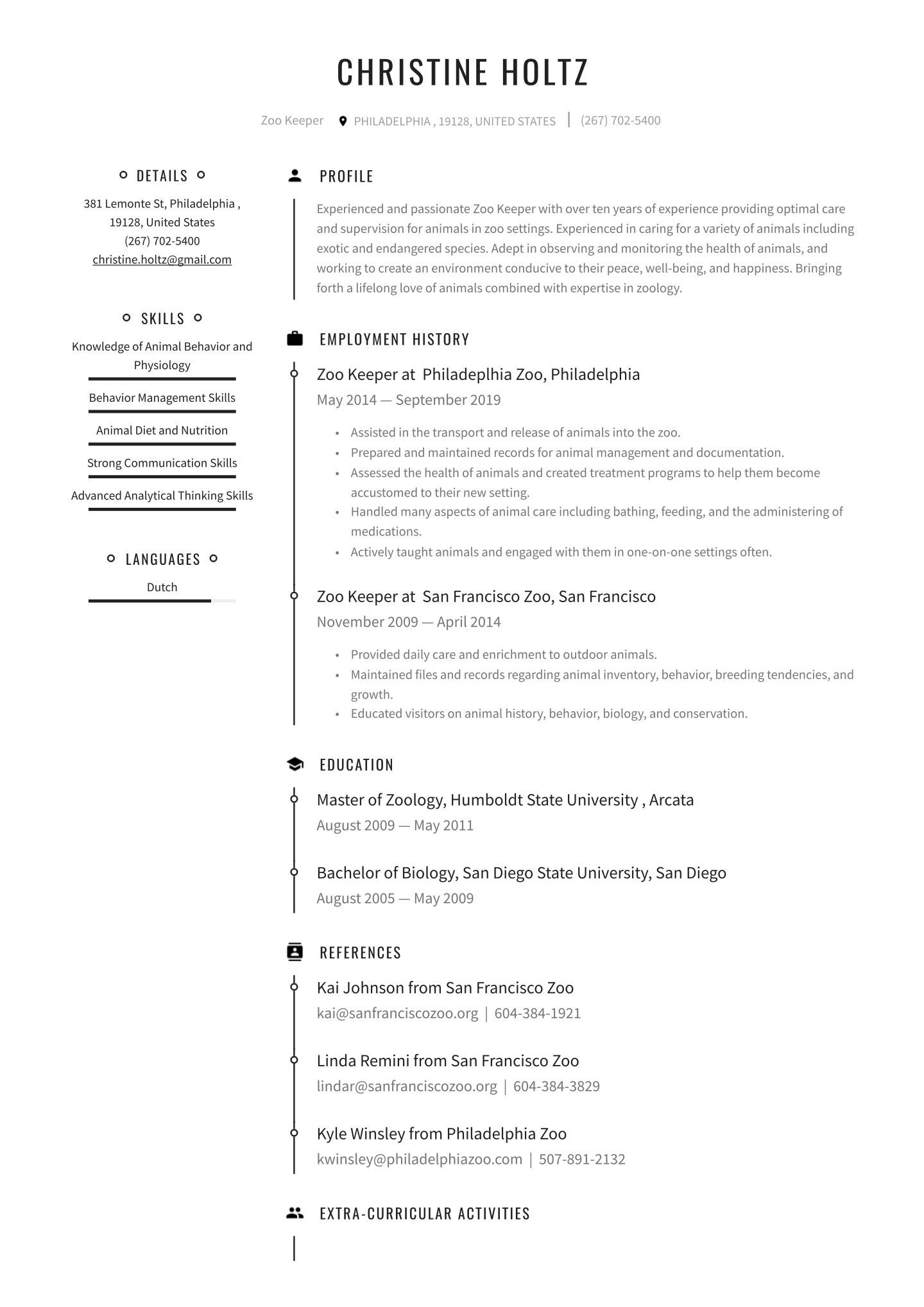 Zoo Keeper Resume Examples Writing Tips 2020 Free Guide regarding dimensions 1440 X 2036